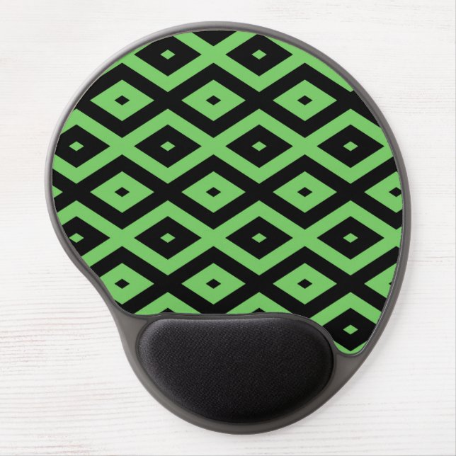 Lime green and black diamond pattern gel mouse pad (Front)