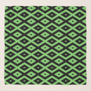 Lime green and black diamond pattern scarf