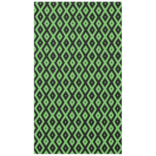 Lime green and black diamond pattern tablecloth