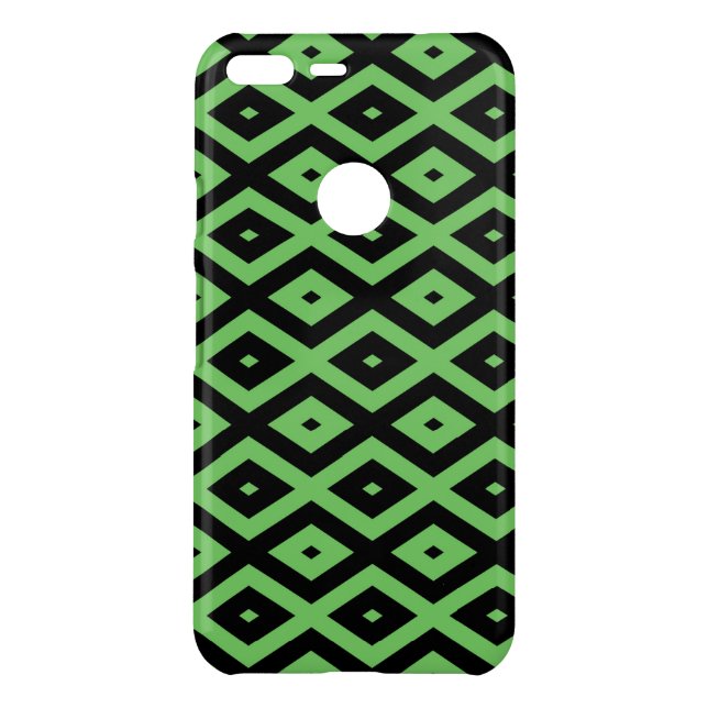 Lime green and black diamond pattern uncommon google pixel XL case (Back)