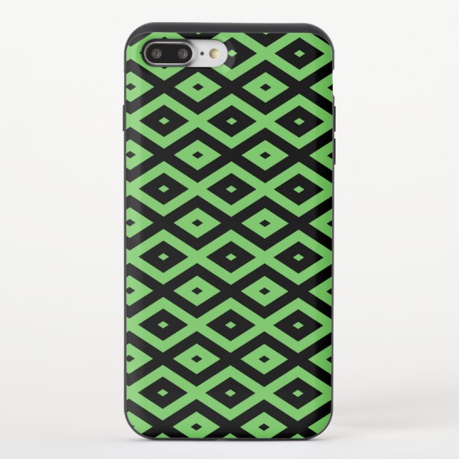 Lime green and black diamond pattern uncommon iPhone case (Back)