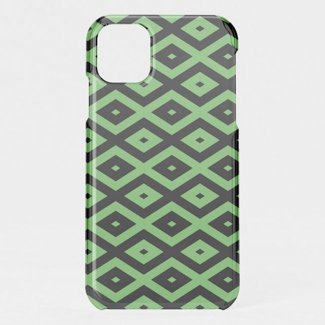 Lime green and black diamond pattern uncommon iPhone case (Back)