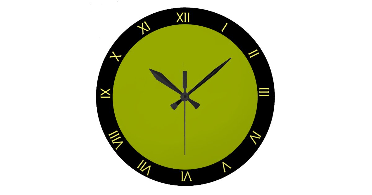 Lime Green and Black Kitchen Wall Clock | Zazzle.com