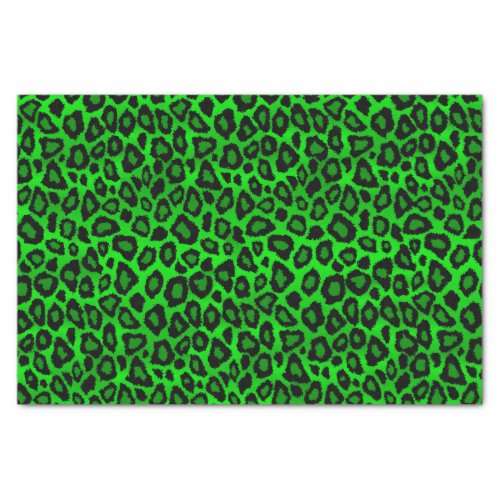  Lime Green and Black Leopard Animal Print  Tissue Paper