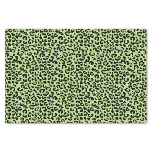 Lime Green and Black Leopard Print Tissue Paper