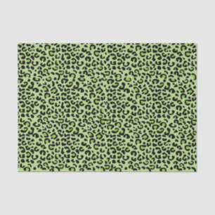 Lime Green and Black Leopard Print Tissue Paper