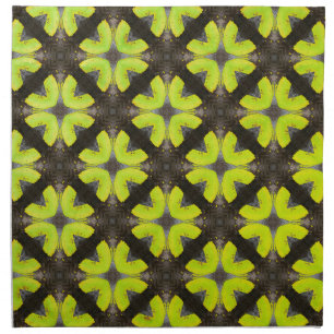 Lime Green and Black Modern Hipster Pattern Cloth Napkin