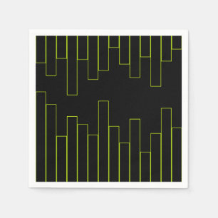 Lime Green and Black Rectangles Napkins