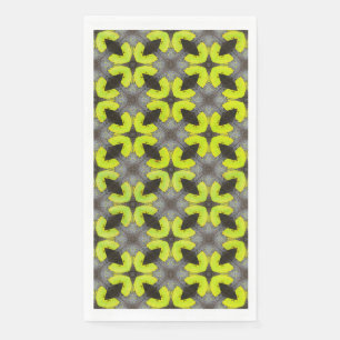 Lime Green and Black Tropical Pattern Paper Guest Towels