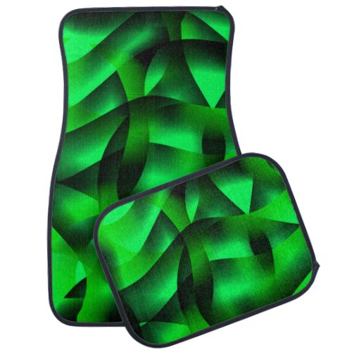 Lime green and black undulation with shadow car floor mat
