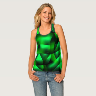 Lime green and black undulation, with shadow? tank top