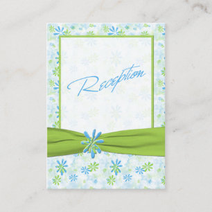 Lime Green and Blue Floral Enclosure Card