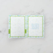 Lime Green and Blue Floral Thank You Note Card (Inside)