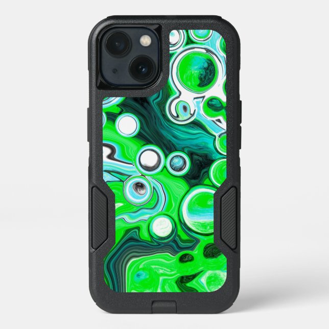 Lime Green and Blue Marble like Swirls  Case (Back)