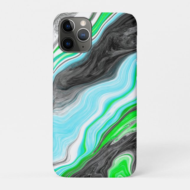 Lime Green and Blue Marble like Swirls   Case-Mate iPhone Case (Back)