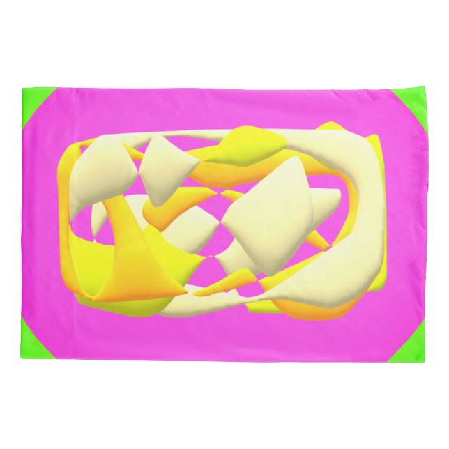 Lime Green and bright purple patterns          Fle Pillow Case (Back)