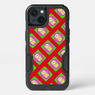 Lime Green and bright purple patterns             iPhone 13 Case
