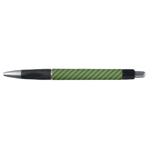 Lime green and charcoal five stripes pattern pen