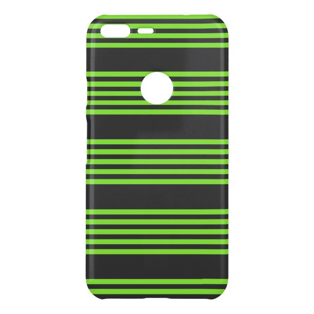 Lime green and charcoal five stripes pattern uncommon google pixel XL case (Back)