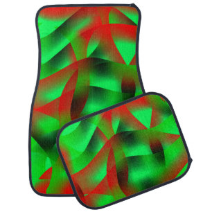 Lime green and clear red ripples, with shadow? car floor mat