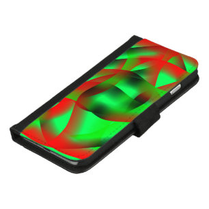 Lime green and clear red ripples, with shadow? iPhone 8/7 plus wallet case