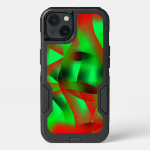 Lime green and clear red ripples, with shadow? iPhone 13 case