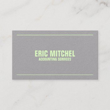 Lime Green And Gray Cover Duo Tone Business Card by TwoFatCats at Zazzle