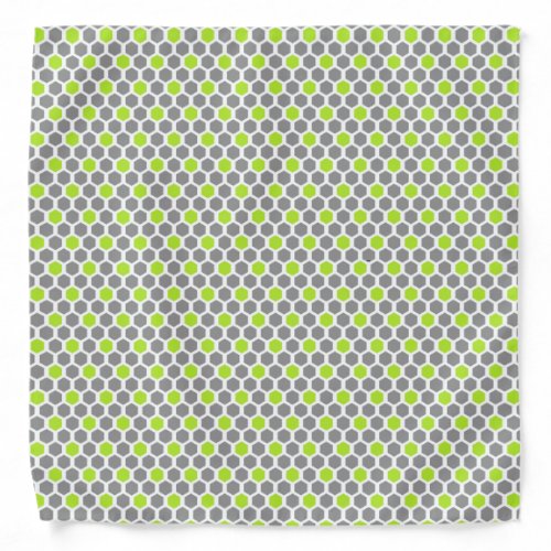 Lime Green and Gray Hexagon Pattern Leggings Bandana