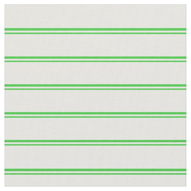 Lime Green and Mint Cream Lines Fabric (Close Up)