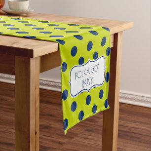 Lime Green and Navy Blue Personalized Short Table Runner