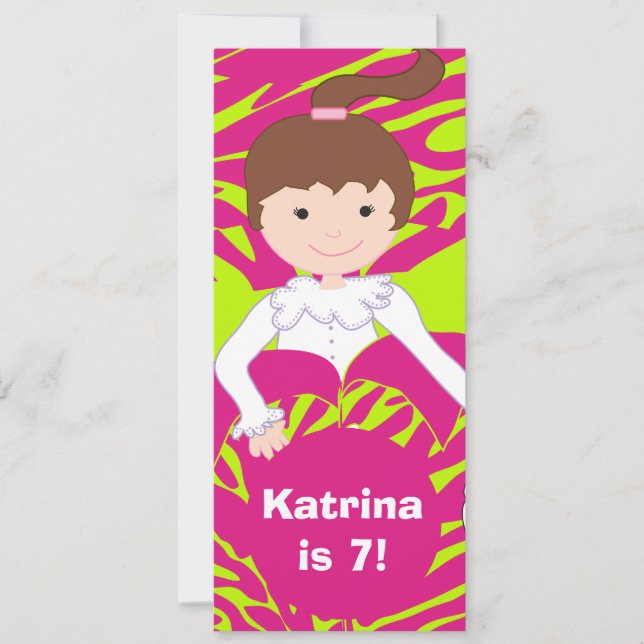 Lime Green and Pink Slumber Party Invitation (Front)