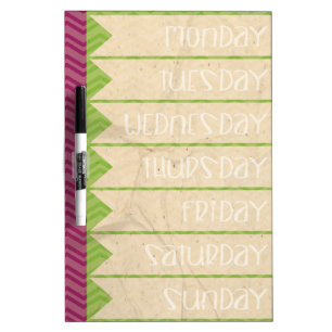 Lime Green and Plum To-Do / Schedule / Chore List Dry-Erase Board