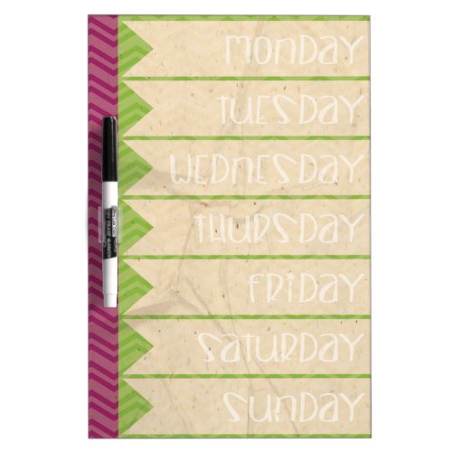 Lime Green and Plum To_Do  Schedule  Chore List Dry_Erase Board