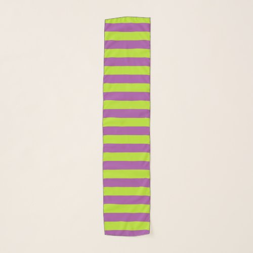 Lime Green and Purple Stripes Scarf