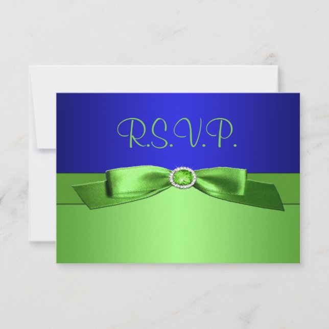 Lime Green and Royal Blue Reply Card (Front)
