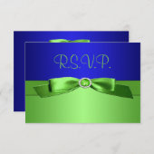 Lime Green and Royal Blue Reply Card (Front/Back)