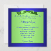 Lime Green and Royal Blue Sweet Sixteen Invitation (Back)