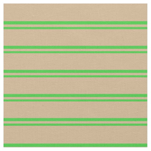 Lime Green and Tan Lined/Striped Pattern Fabric