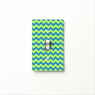 Lime Green and Teal Chevron Light Switch Cover