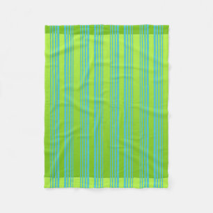 Lime Green And Turquoise Fleece Blanket