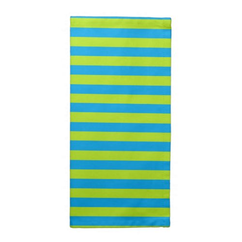 Lime Green and Turquoise Stripes Cloth Napkin