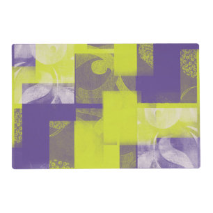 Lime green and ultraviolet Laminated Placemat