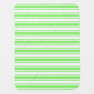 Lime green and white candy stripes baby blanket
