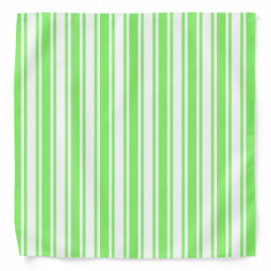 Lime green and white candy stripes bandana