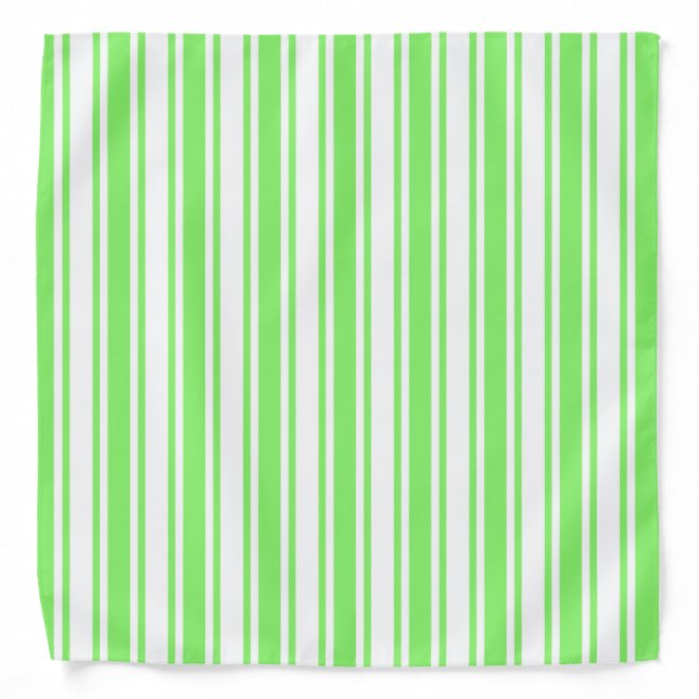 Lime green and white candy stripes bandana (Front)