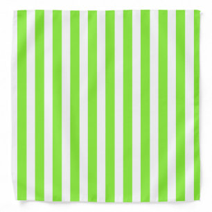 Lime green and white candy stripes bandana