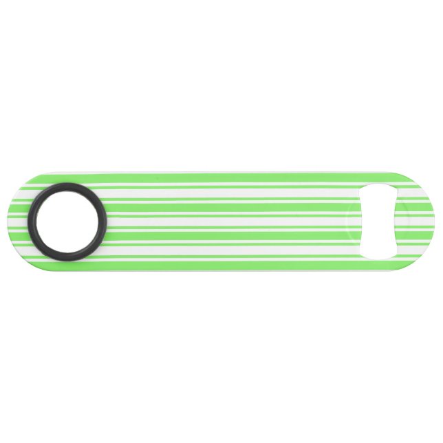 Lime green and white candy stripes bar key (Front (Horizontal))