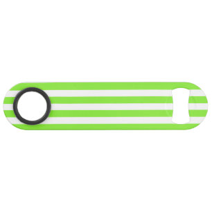 Lime green and white candy stripes bar key