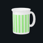 Lime green and white candy stripes beverage pitcher<br><div class="desc">Lime green and white candy stripes</div>