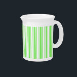 Lime green and white candy stripes beverage pitcher<br><div class="desc">Lime green and white candy stripes</div>